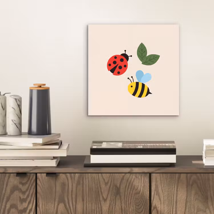 aluminium wall art - Insect - Leaf - Nature - Playful - Illustration — 2