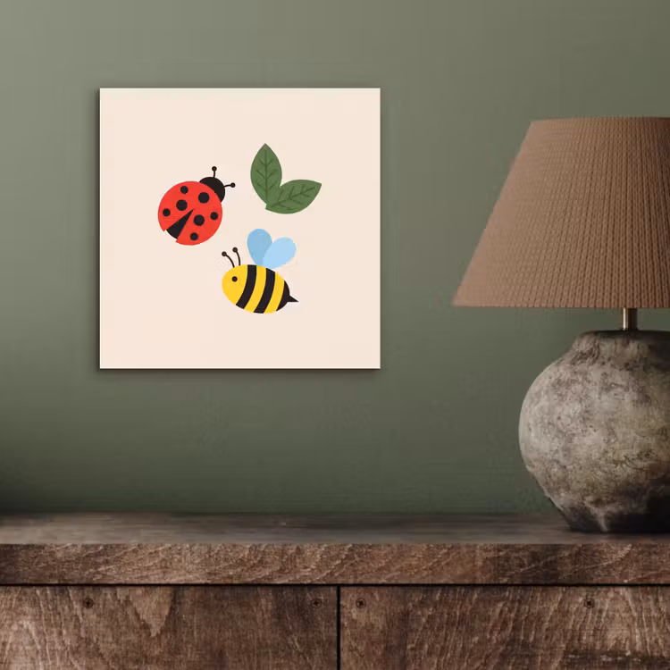 aluminium wall art - Insect - Leaf - Nature - Playful - Illustration — 3