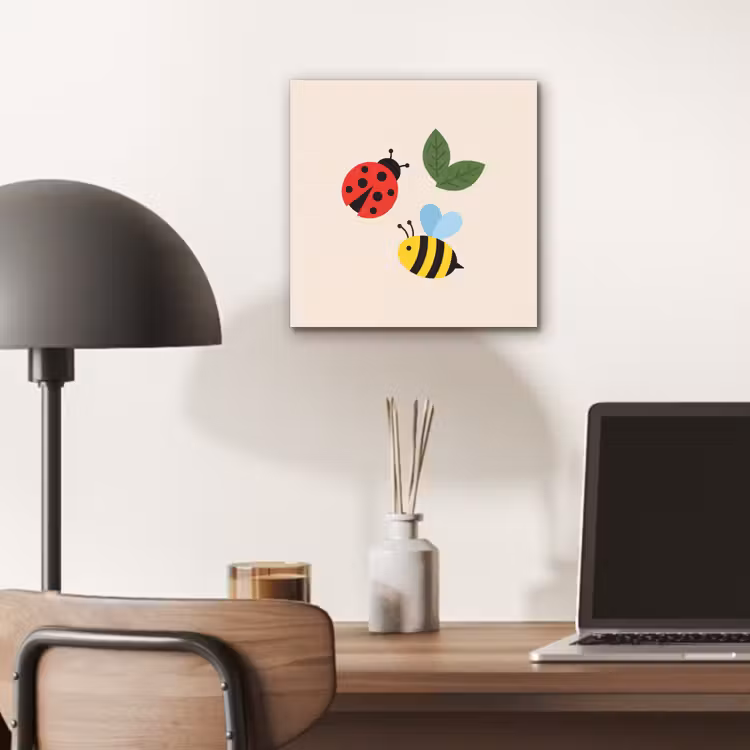 aluminium wall art - Insect - Leaf - Nature - Playful - Illustration — 6