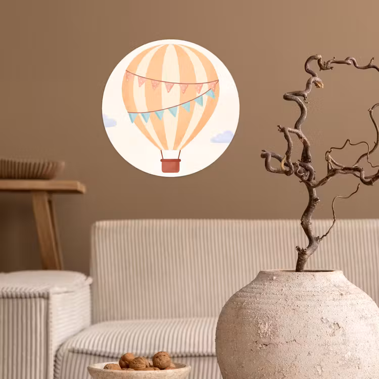 Wallpaper Circle - Hot Air Balloon - Clouds - Illustration - Soft - Children's Room — 2