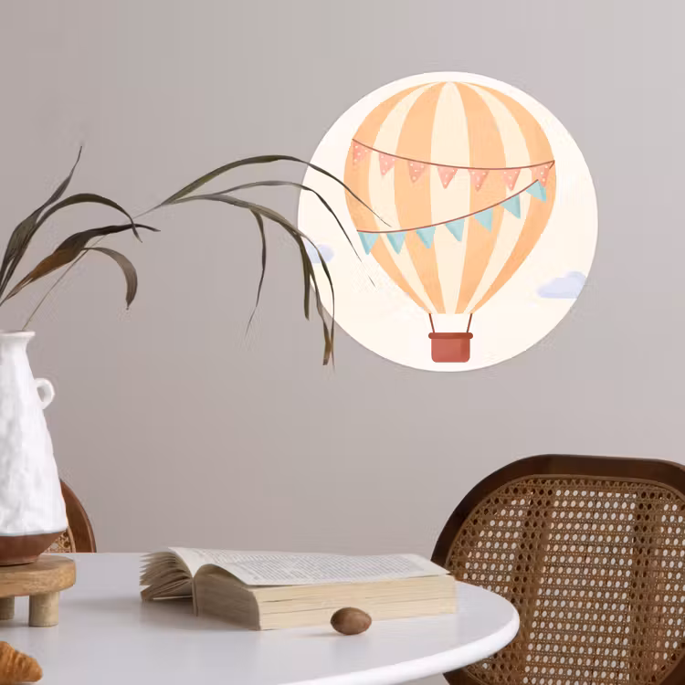 Wallpaper Circle - Hot Air Balloon - Clouds - Illustration - Soft - Children's Room — 4