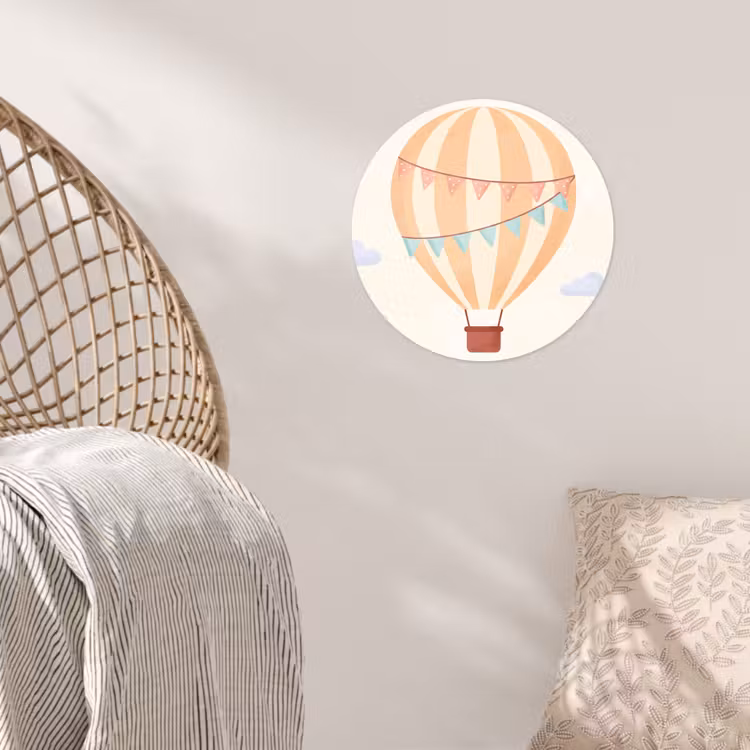 Wallpaper Circle - Hot Air Balloon - Clouds - Illustration - Soft - Children's Room — 5