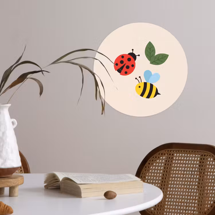 Wallpaper Circle - Insect - Leaf - Nature - Playful - Illustration — 4
