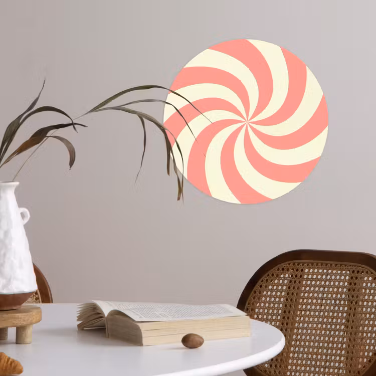 Wallpaper Circle - Spiral - Pattern - Abstract - Pink - Beige — 4