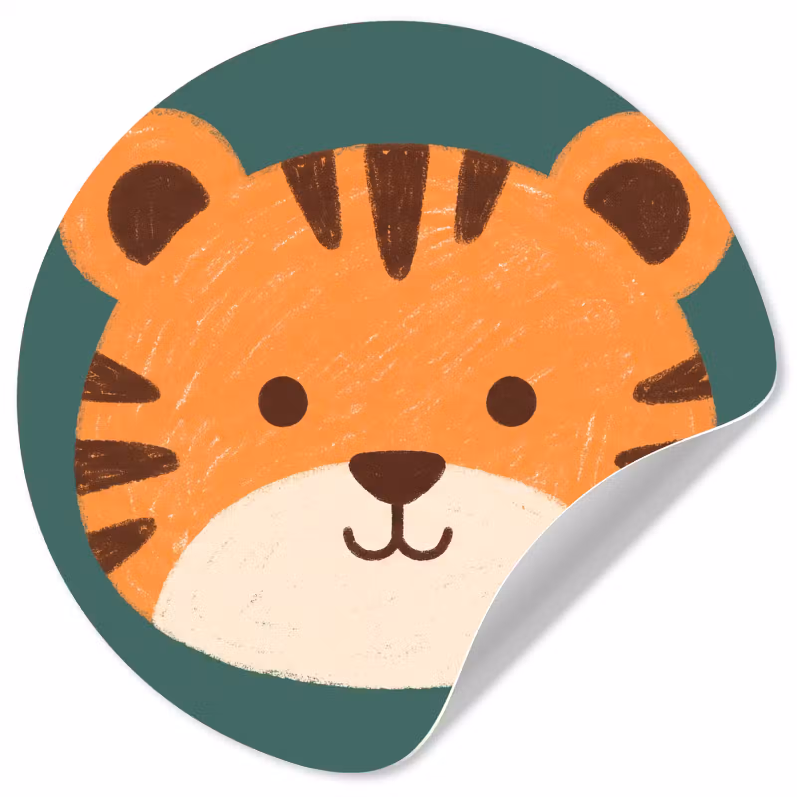 Wallpaper Circle - Animals - Head - Orange - Illustration - Modern — 1