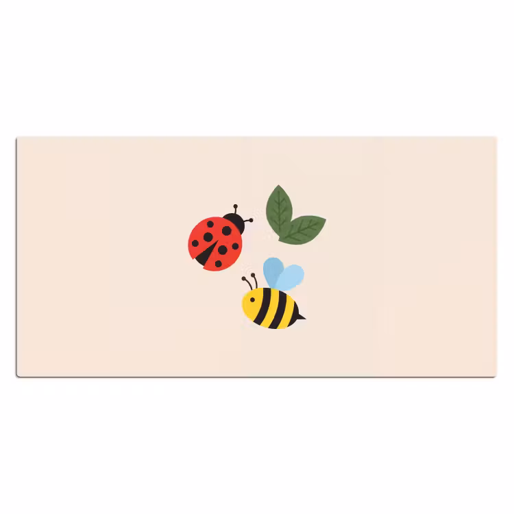 Desk Mat - Insect - Leaf - Nature - Playful - Illustration — 2