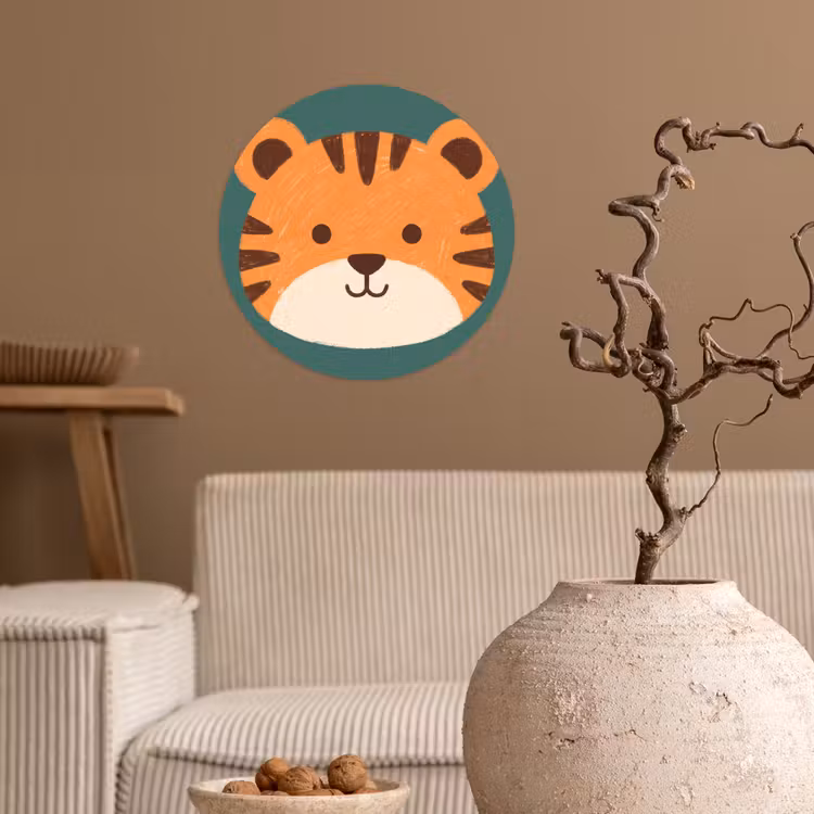 Wallpaper Circle - Animals - Head - Orange - Illustration - Modern — 2