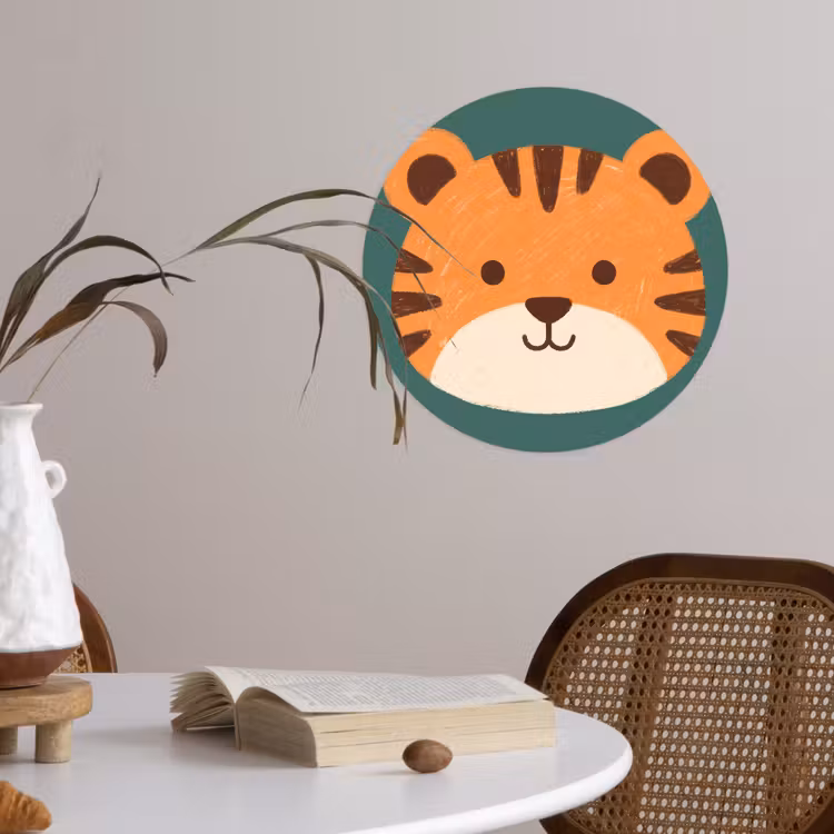 Wallpaper Circle - Animals - Head - Orange - Illustration - Modern — 4