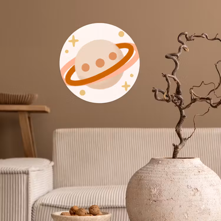 Wallpaper Circle - Planet - Rings - Space - Illustration - Beige — 2