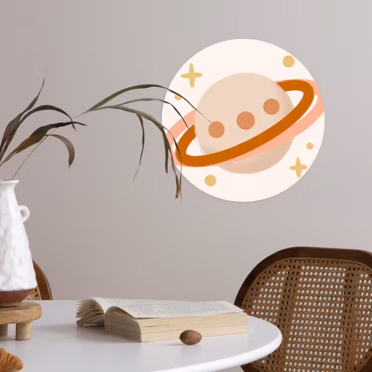 Wallpaper Circle - Planet - Rings - Space - Illustration - Beige — 4