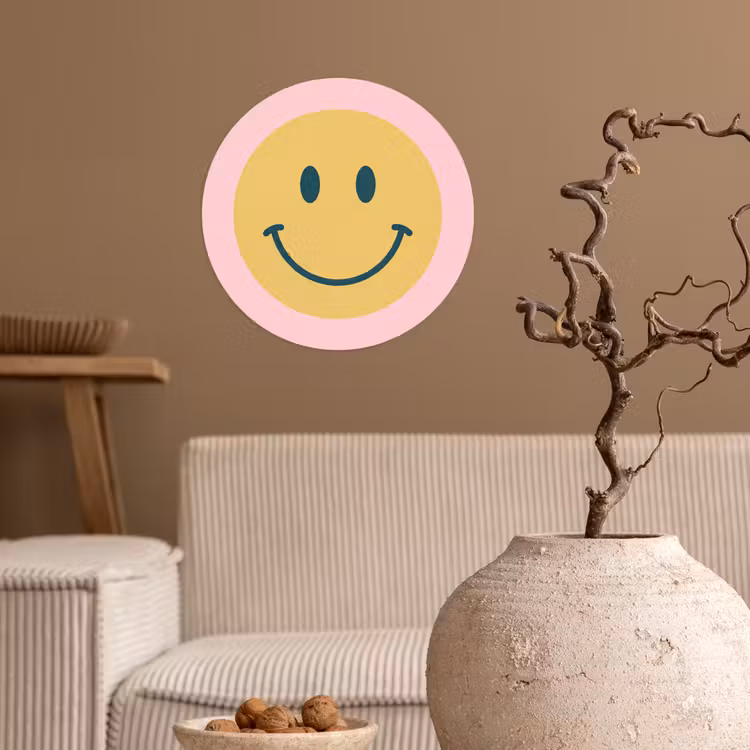 Wallpaper Circle - Smiley - Yellow - Pink - Symbol - Minimalist — 2