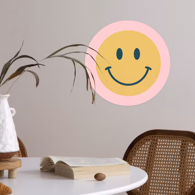 Wallpaper Circle - Smiley - Yellow - Pink - Symbol - Minimalist — 4