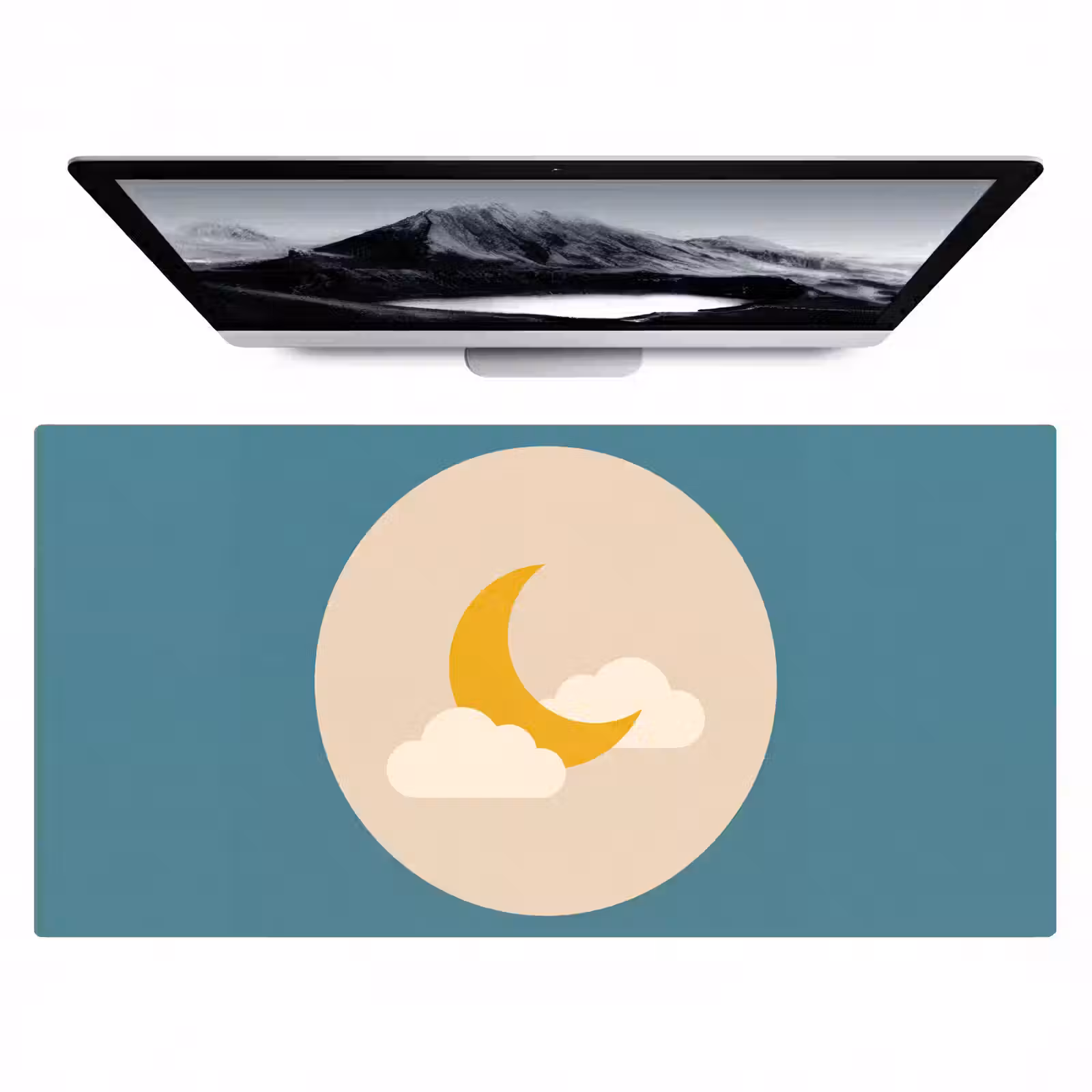 Desk Mat - Moon - Clouds - Nature - Abstract - Yellow — 1