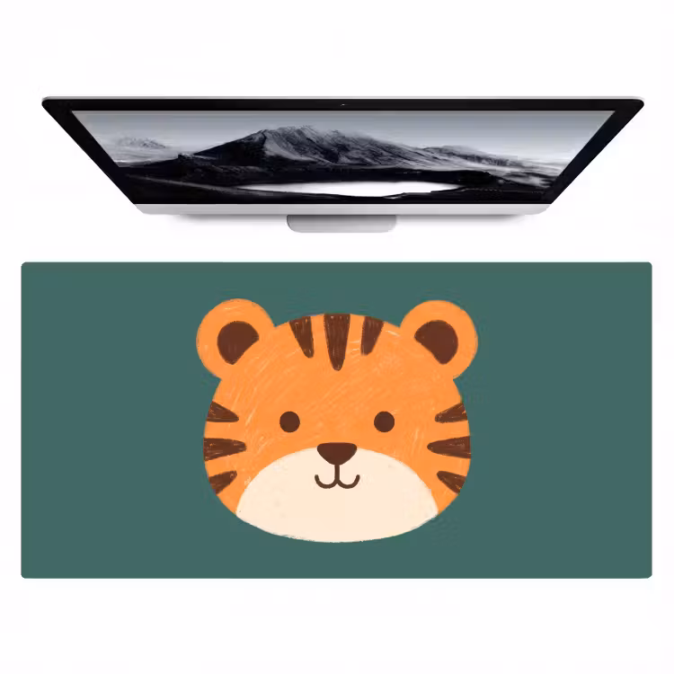 Desk Mat - Animals - Head - Orange - Illustration - Modern — 1