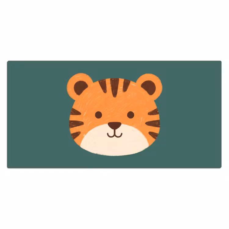 Desk Mat - Animals - Head - Orange - Illustration - Modern — 2
