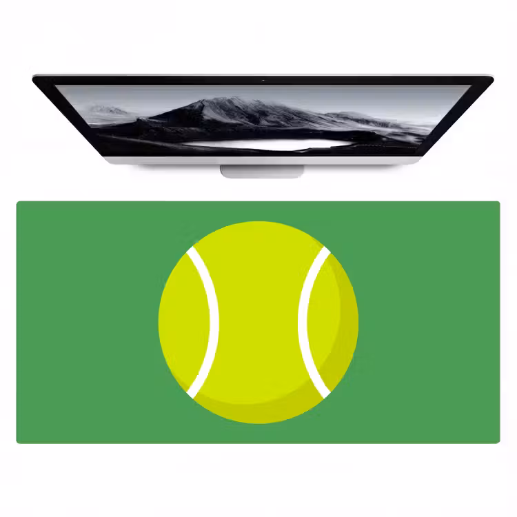 Desk Mat - Ball - Yellow - Sports - Green - Illustration — 1