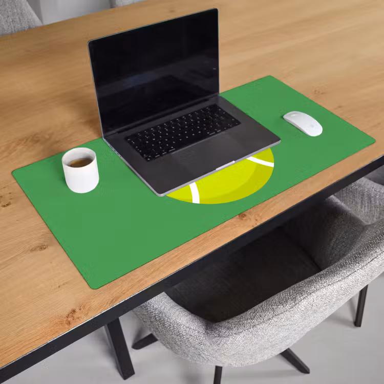 Desk Mat - Ball - Yellow - Sports - Green - Illustration — 3