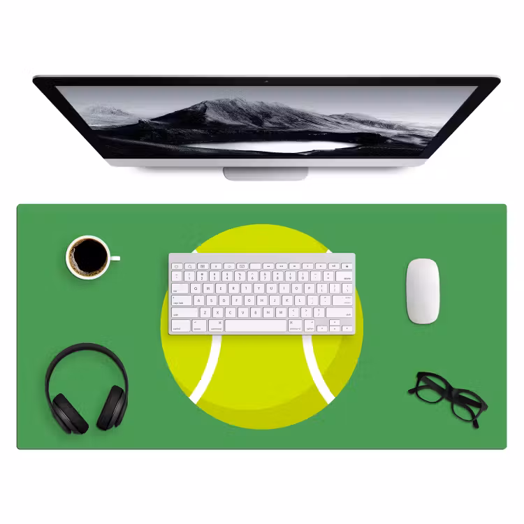 Desk Mat - Ball - Yellow - Sports - Green - Illustration — 4
