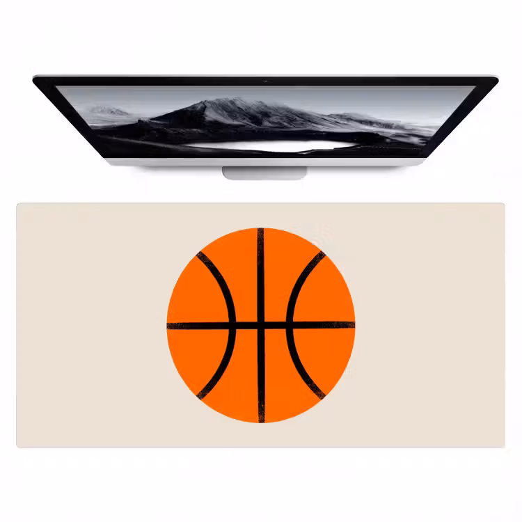 Desk Mat - Basketball - Ball - Sports - Illustration - Orange — 1