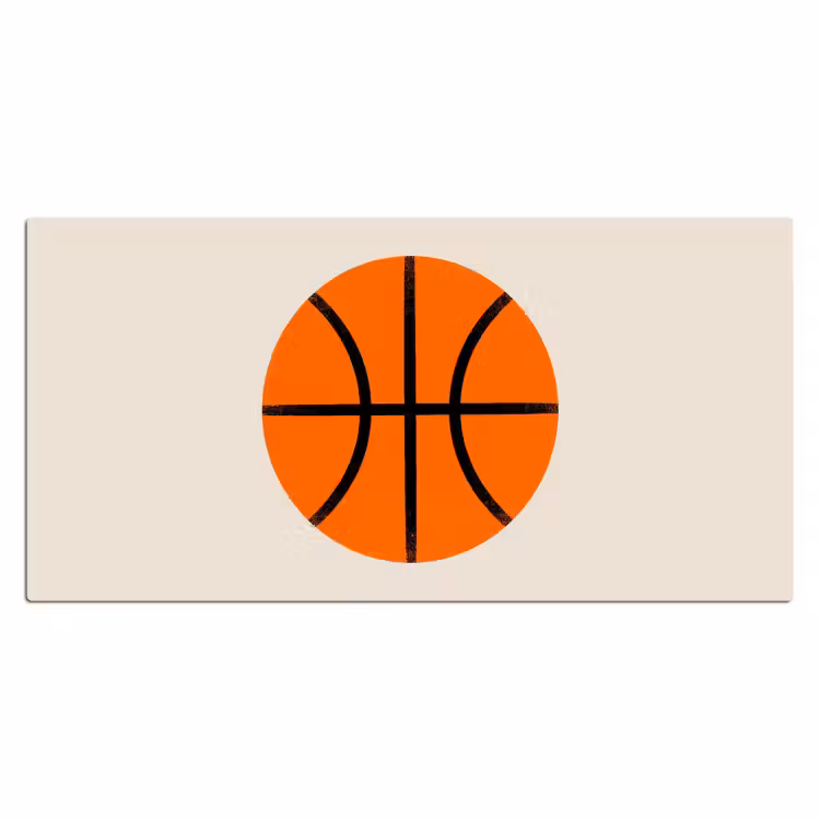 Desk Mat - Basketball - Ball - Sports - Illustration - Orange — 2