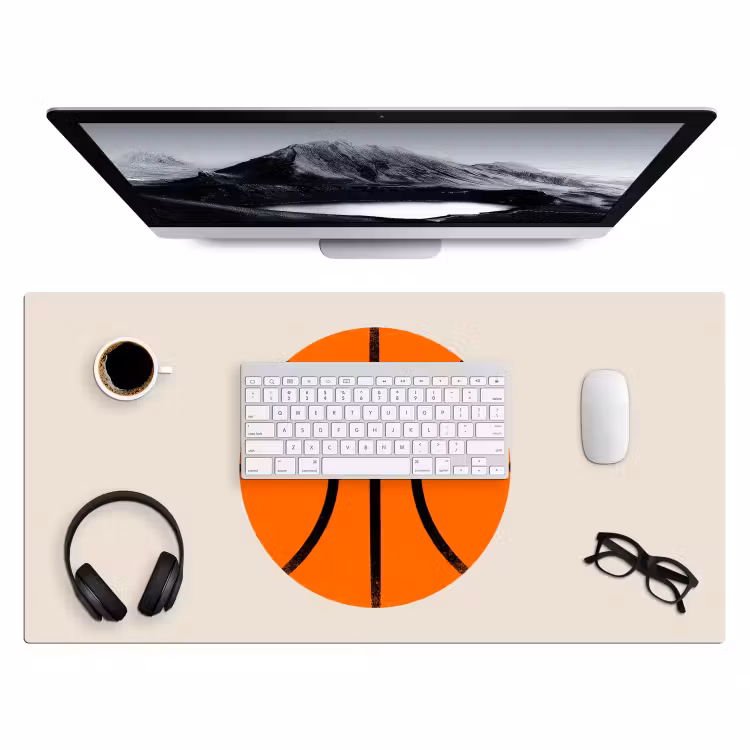Desk Mat - Basketball - Ball - Sports - Illustration - Orange — 4