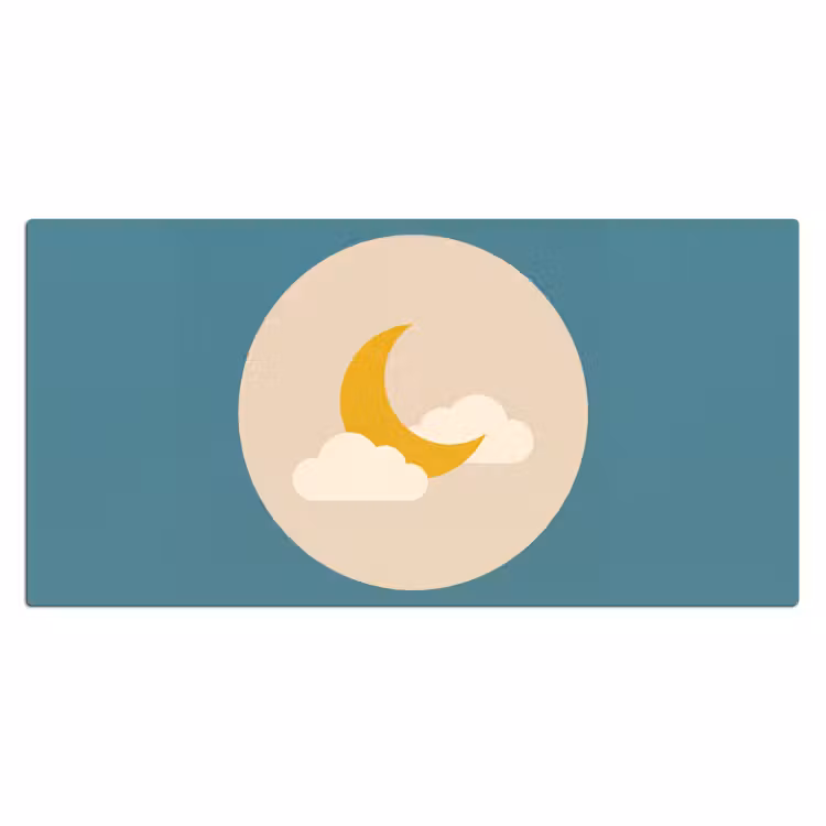 Desk Mat - Moon - Clouds - Nature - Abstract - Yellow — 2