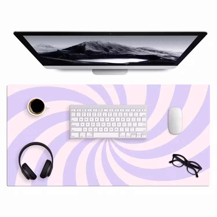Desk Mat - Pattern - Spiral - Abstract - Modern - Purple-Pink — 4