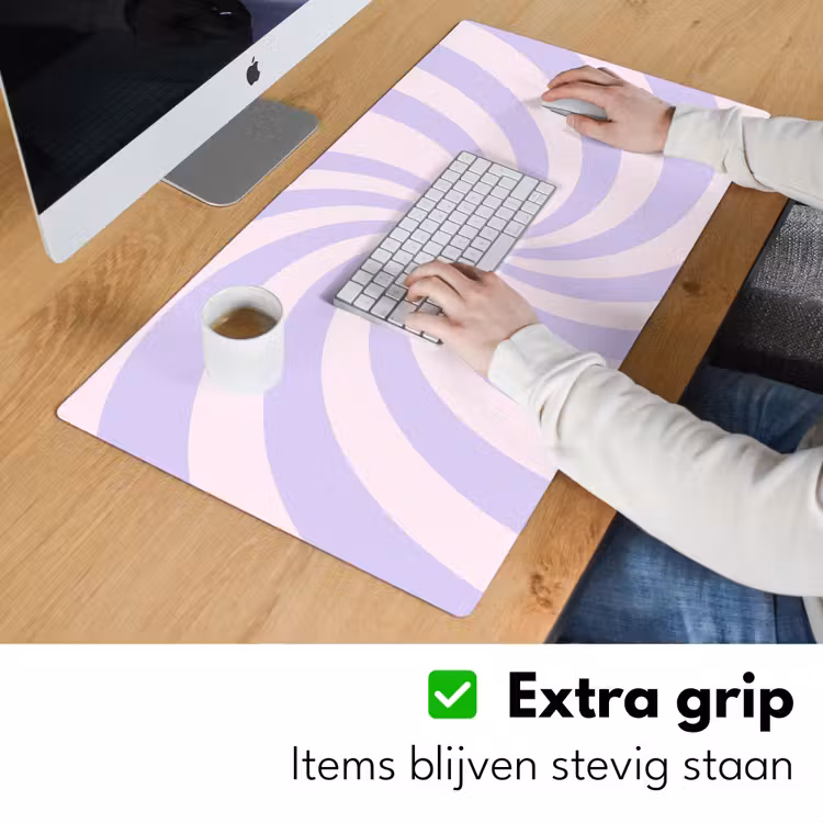 Desk Mat - Pattern - Spiral - Abstract - Modern - Purple-Pink — 6