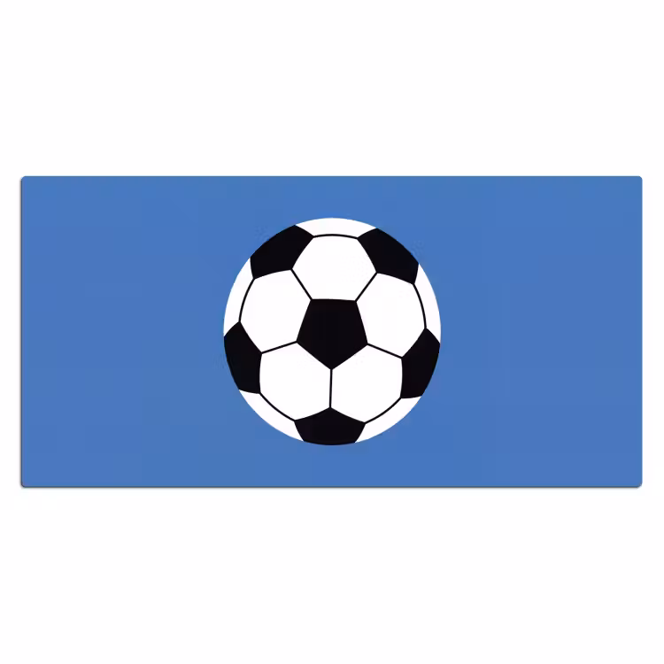 Desk Mat - Soccer - Black and White - Sports - Illustration - Blue — 2