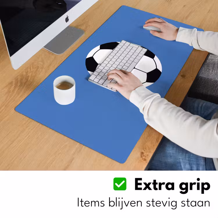 Desk Mat - Soccer - Black and White - Sports - Illustration - Blue — 6