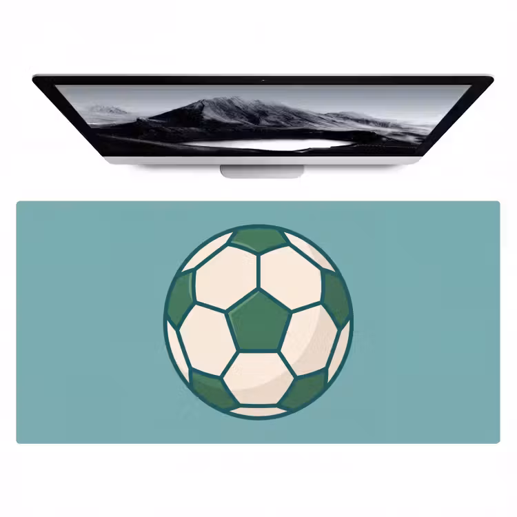 Desk Mat - Soccer - Geometric - Sports - Illustration - Blue-green — 1