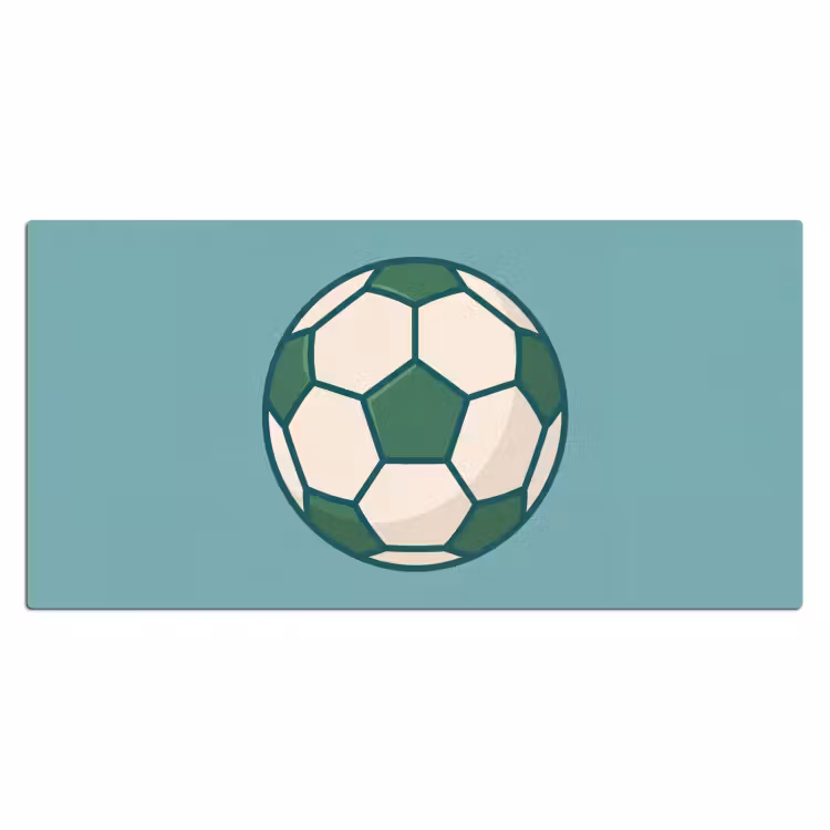 Desk Mat - Soccer - Geometric - Sports - Illustration - Blue-green — 2
