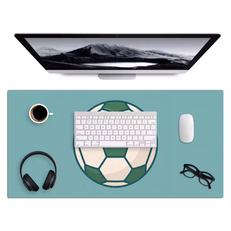 Desk Mat - Soccer - Geometric - Sports - Illustration - Blue-green — 4