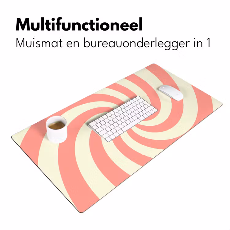 Desk Mat - Spiral - Pattern - Abstract - Pink - Beige — 7