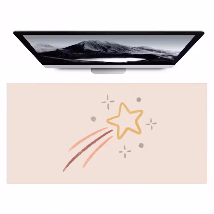 Desk Mat - Star - Falling - Illustration - Pastel — 1