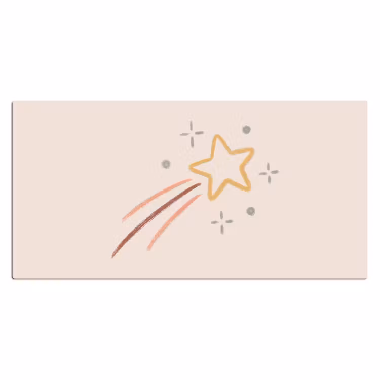 Desk Mat - Star - Falling - Illustration - Pastel — 2