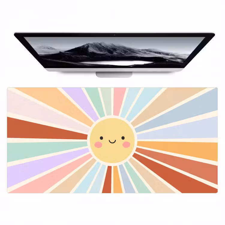 Desk Mat - Sun - Rays - Cheerful - Colorful - Abstract — 1