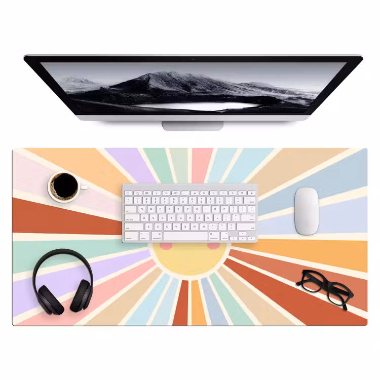 Desk Mat - Sun - Rays - Cheerful - Colorful - Abstract — 4