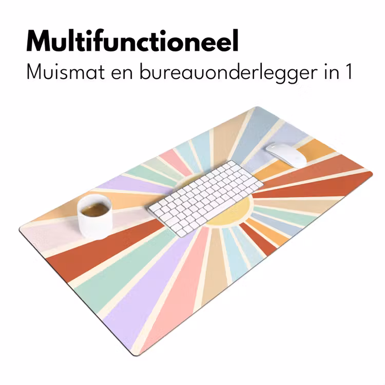 Desk Mat - Sun - Rays - Cheerful - Colorful - Abstract — 7