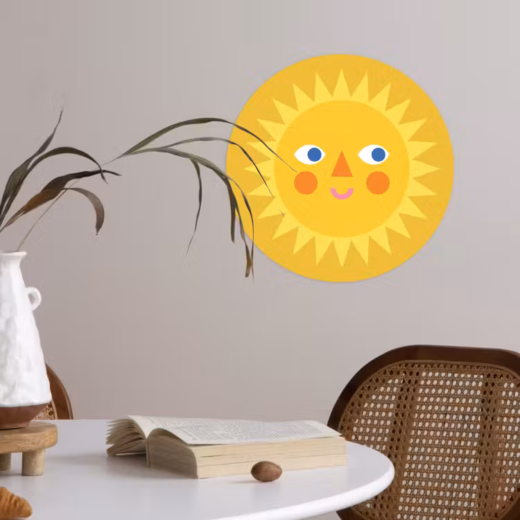 Wallpaper Circle - Sun - Face - Summer - Illustration - Yellow — 4