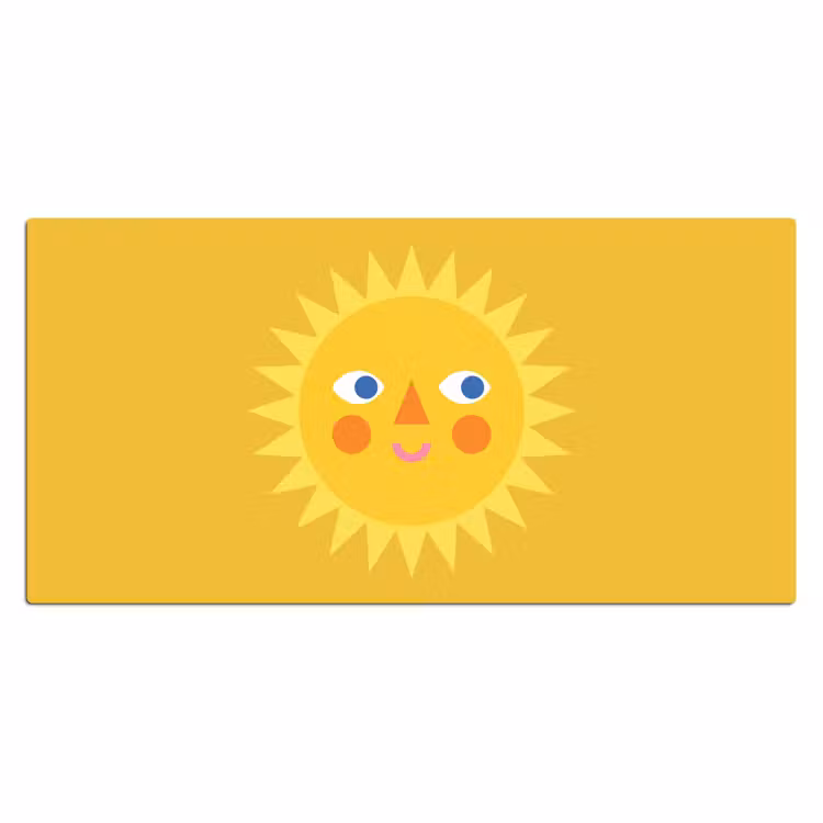 Desk Mat - Sun - Face - Summer - Illustration - Yellow — 2