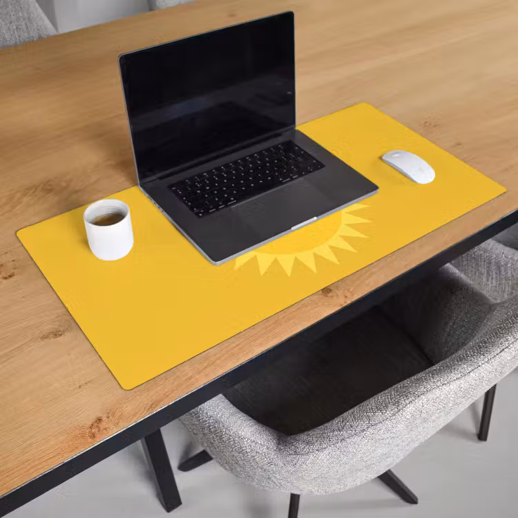 Desk Mat - Sun - Face - Summer - Illustration - Yellow — 3