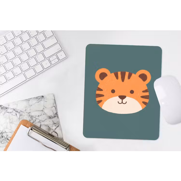 Mouse Pad - Animals - Head - Orange - Illustration - Modern — 4