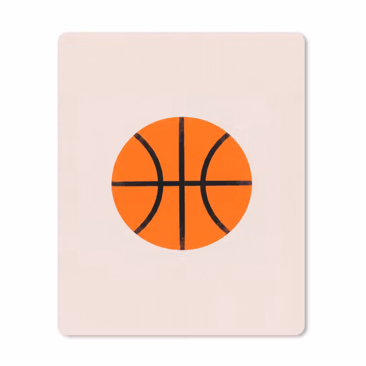 Mouse Pad - Basketball - Ball - Sports - Illustration - Orange — 1