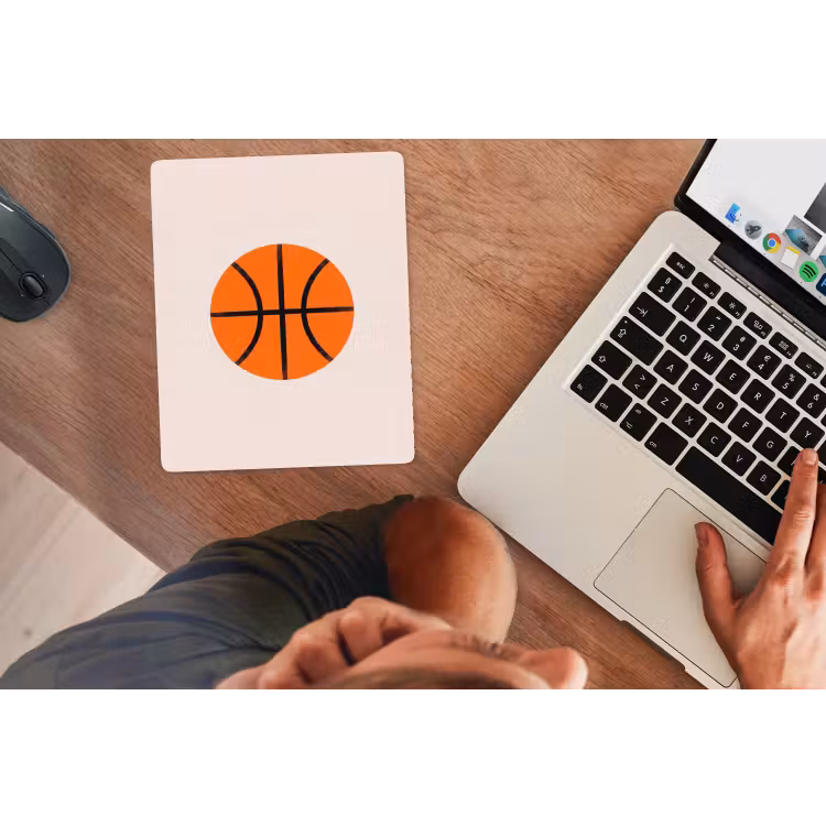Mouse Pad - Basketball - Ball - Sports - Illustration - Orange — 2