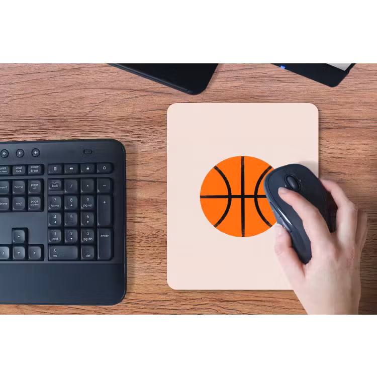 Mouse Pad - Basketball - Ball - Sports - Illustration - Orange — 3