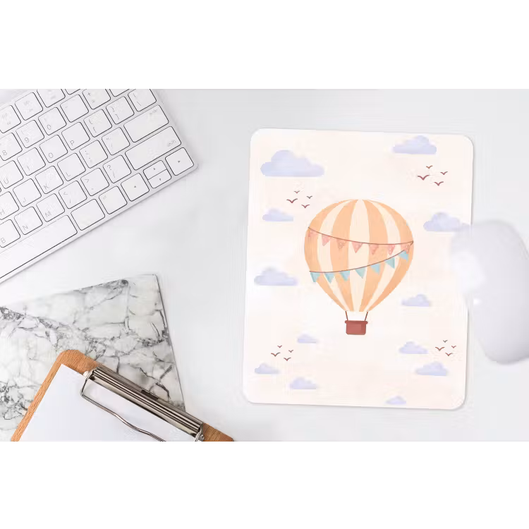 Mouse Pad - Hot Air Balloon - Clouds - Illustration - Soft - Children's Room — 4
