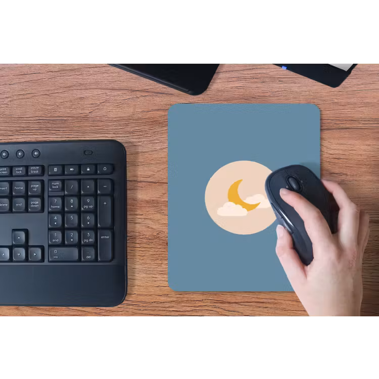 Mouse Pad - Moon - Clouds - Nature - Abstract - Yellow — 3