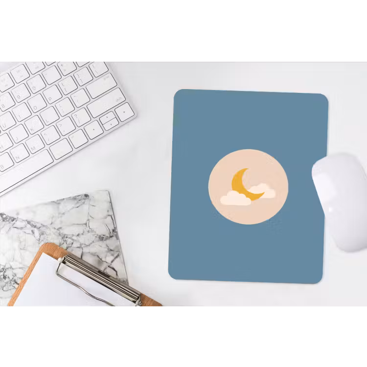 Mouse Pad - Moon - Clouds - Nature - Abstract - Yellow — 4
