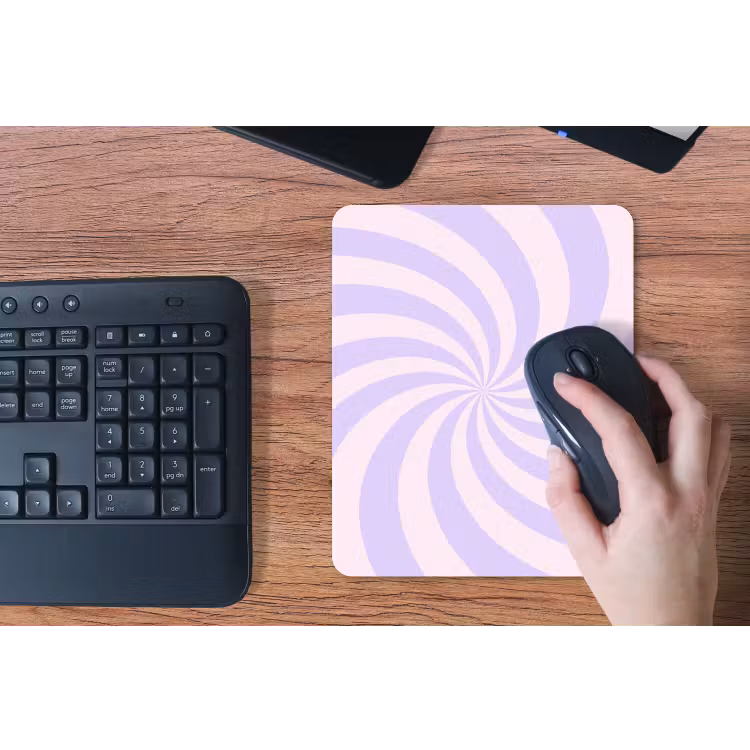 Mouse Pad - Pattern - Spiral - Abstract - Modern - Purple-Pink — 3